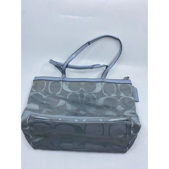 Coach Gray Jacquard Fabric Long Strap Tote Bag - Picture 6 of 13